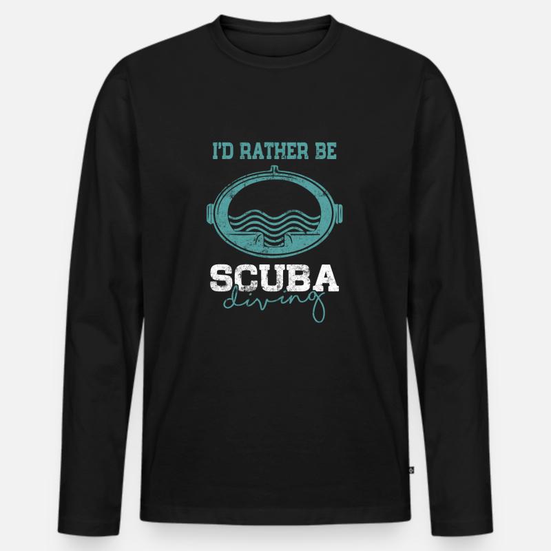Gerätetauchen spruch - Männer Premium Bio Langarmshirt - Schwarz