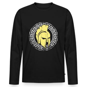 spartan helmet warrior sparta - Men's Premium Organic Long Sleeve Shirt - black - Front - Nico (187cm)
