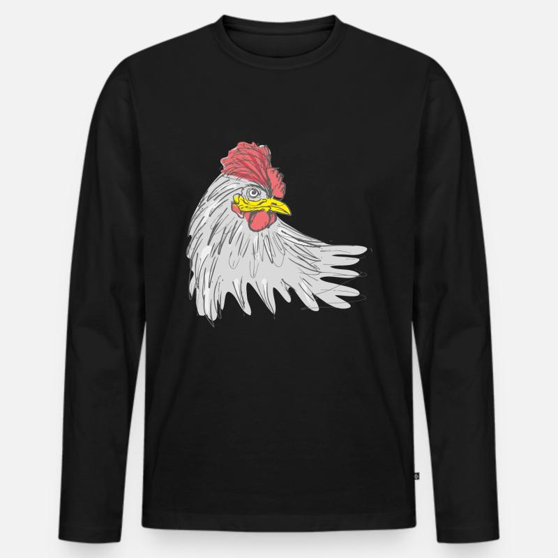 hahn tier - Männer Premium Bio Langarmshirt - Schwarz