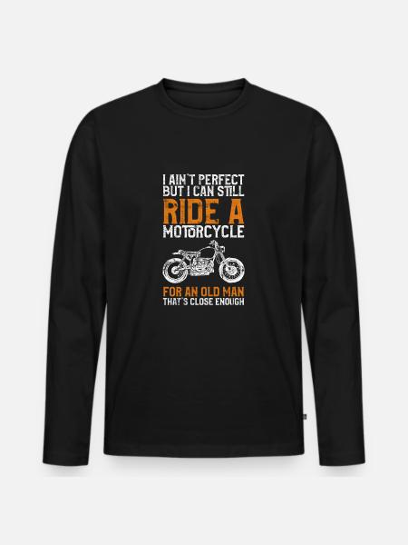 Motorcycle saying old man biker - Men's Premium Organic Long Sleeve Shirt - black