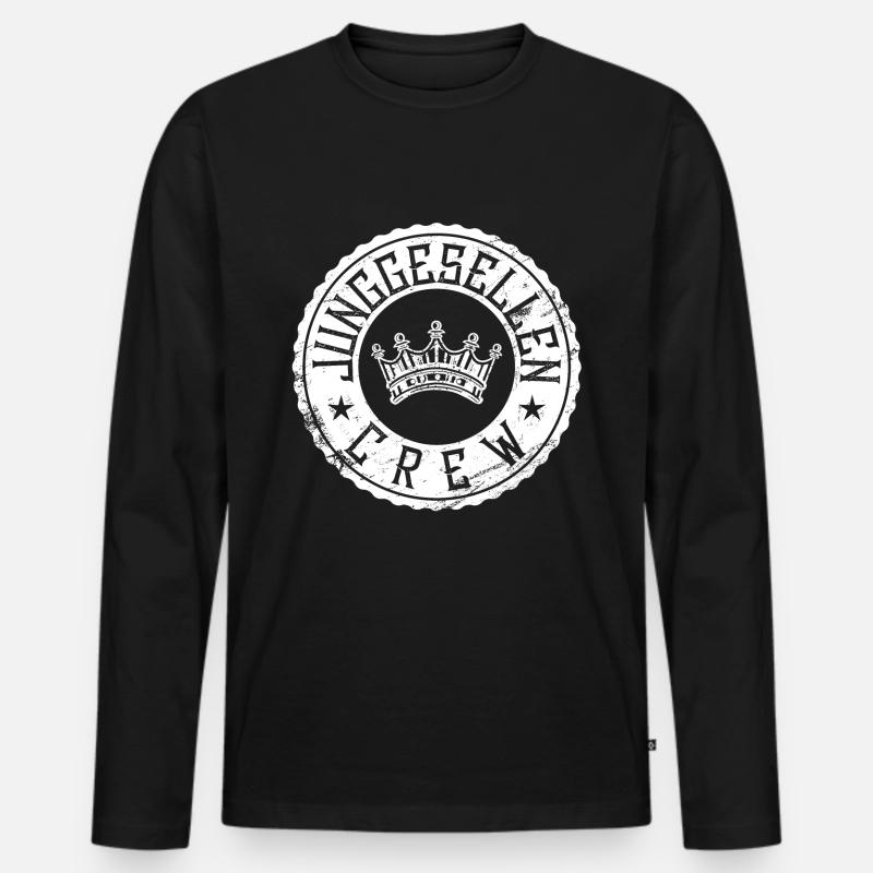 junggesellen crew - Männer Premium Bio Langarmshirt - Schwarz