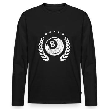 Billiard 8 guirlande de billard - T-shirt manches longues Premium bio Homme - noir - Devant - Nico (187cm)