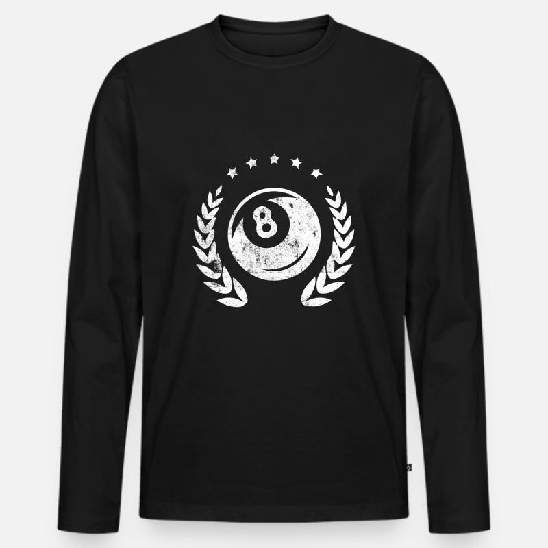 Billiard 8 kranz billiard - Männer Premium Bio Langarmshirt - Schwarz