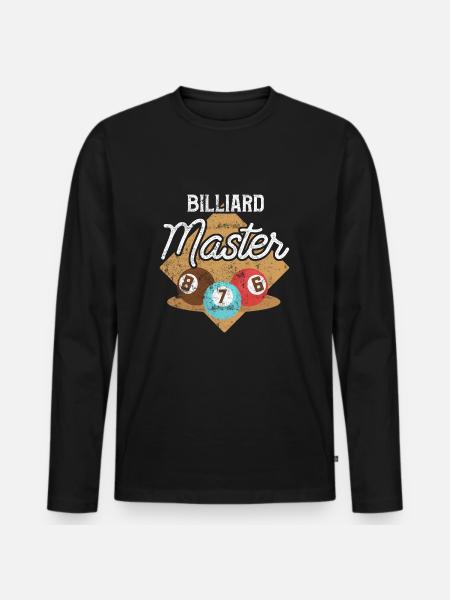 Billiard Spruch billiard - Männer Premium Bio Langarmshirt - Schwarz