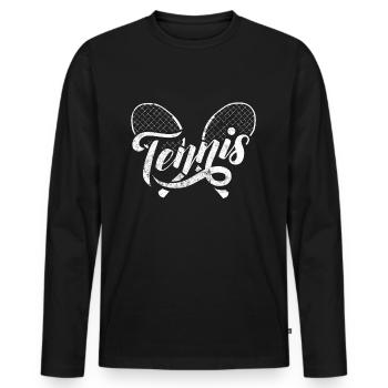 Tennis tennis rackets - Men's Premium Organic Long Sleeve Shirt - black - Front - Nico (187cm)
