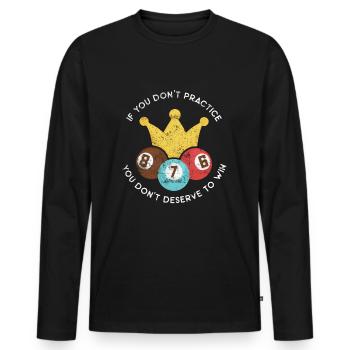 Billiard saying billiard - Men's Premium Organic Long Sleeve Shirt - black - Front - Nico (187cm)