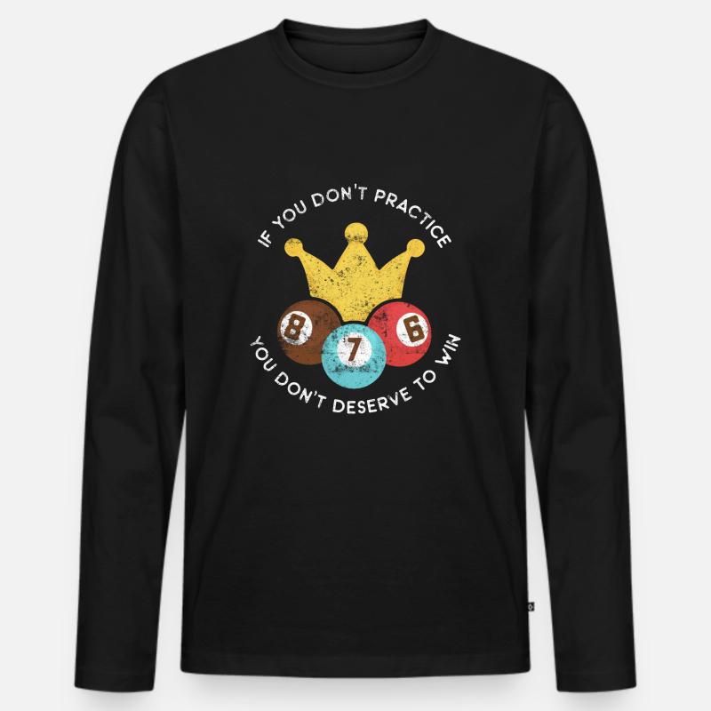Billiard Spruch billiard - Männer Premium Bio Langarmshirt - Schwarz