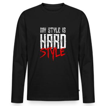 Hardstyle Musik - Männer Premium Bio Langarmshirt - Schwarz - Vorne - Nico (187cm)