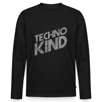Techno music - Men's Premium Organic Long Sleeve Shirt - black - Front - Nico (187cm)