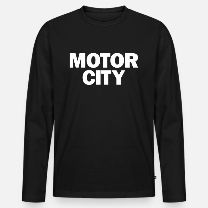 Motor City Grafik - Männer Premium Bio Langarmshirt - Schwarz