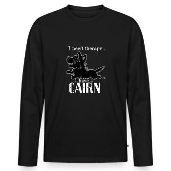cairn12 - Men's Premium Organic Long Sleeve Shirt - black - Front - Nico (187cm)