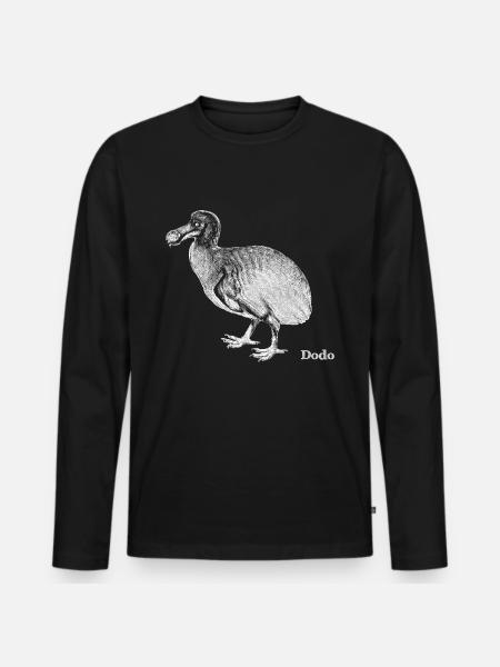 Dodo - white - Männer Premium Bio Langarmshirt - Schwarz