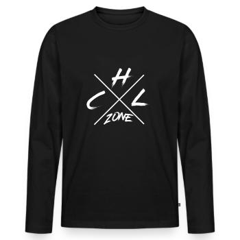 Chiller Chillen Chillig Chillzone Chill Geschenk - Männer Premium Bio Langarmshirt - Schwarz - Vorne - Nico (187cm)