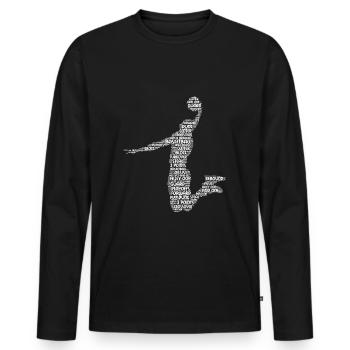 Basketball Slam Dunk Assist Steal Rebound Geschenk - Männer Premium Bio Langarmshirt - Schwarz - Vorne - Nico (187cm)