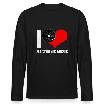 DJ Elektro musique électro techno Musique BPM cadeau - T-shirt manches longues Premium bio Homme - noir - Devant - Nico (187cm)