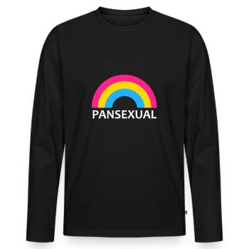 Pansexual Pansexual LGBT Transgender Bi Gift - Men's Premium Organic Long Sleeve Shirt - black - Front - Nico (187cm)