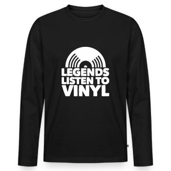 Disque vinyle Turntables Grammophon Cadeau - T-shirt manches longues Premium bio Homme - noir - Devant - Nico (187cm)
