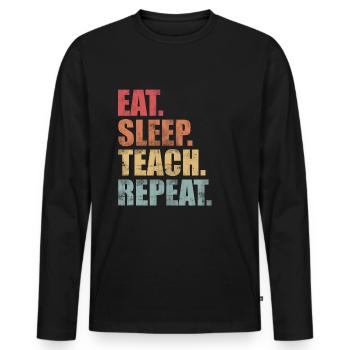 Enseignant enseignant enseignant formation école cadeau - T-shirt manches longues Premium bio Homme - noir - Devant - Nico (187cm)