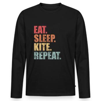 Kite kite surfing kitesurfer - Men's Premium Organic Long Sleeve Shirt - black - Front - Nico (187cm)