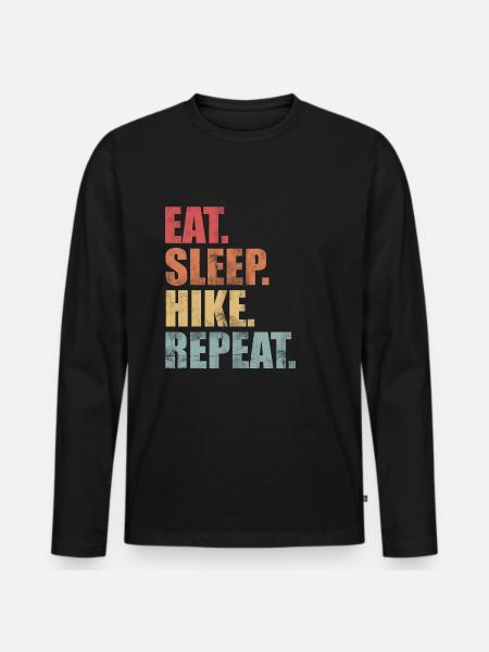 Hiking Nature Mountains - Men's Premium Organic Long Sleeve Shirt - black