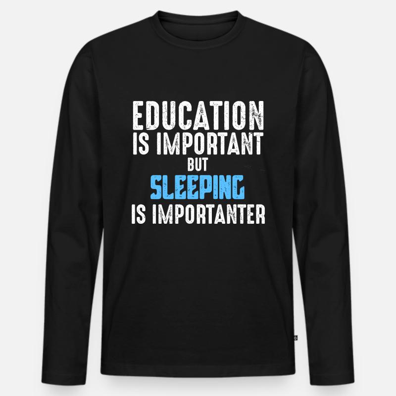 Schlafen - Männer Premium Bio Langarmshirt - Schwarz