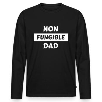 NFT Non fongible Papa Père - T-shirt manches longues Premium bio Homme - noir - Devant - Nico (187cm)