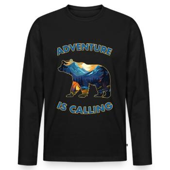 Call of the Wild - Men's Premium Organic Long Sleeve Shirt - black - Front - Nico (187cm)