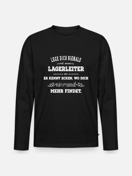 Lagerleiter - white - Männer Premium Bio Langarmshirt - Schwarz