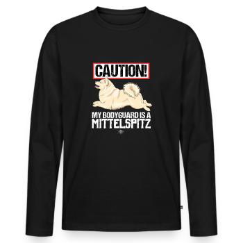 mittelguard4 - Männer Premium Bio Langarmshirt - Schwarz - Vorne - Nico (187cm)
