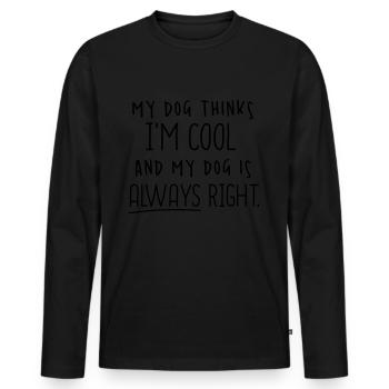 Hund cool - Männer Premium Bio Langarmshirt - Schwarz - Vorne - Nico (187cm)