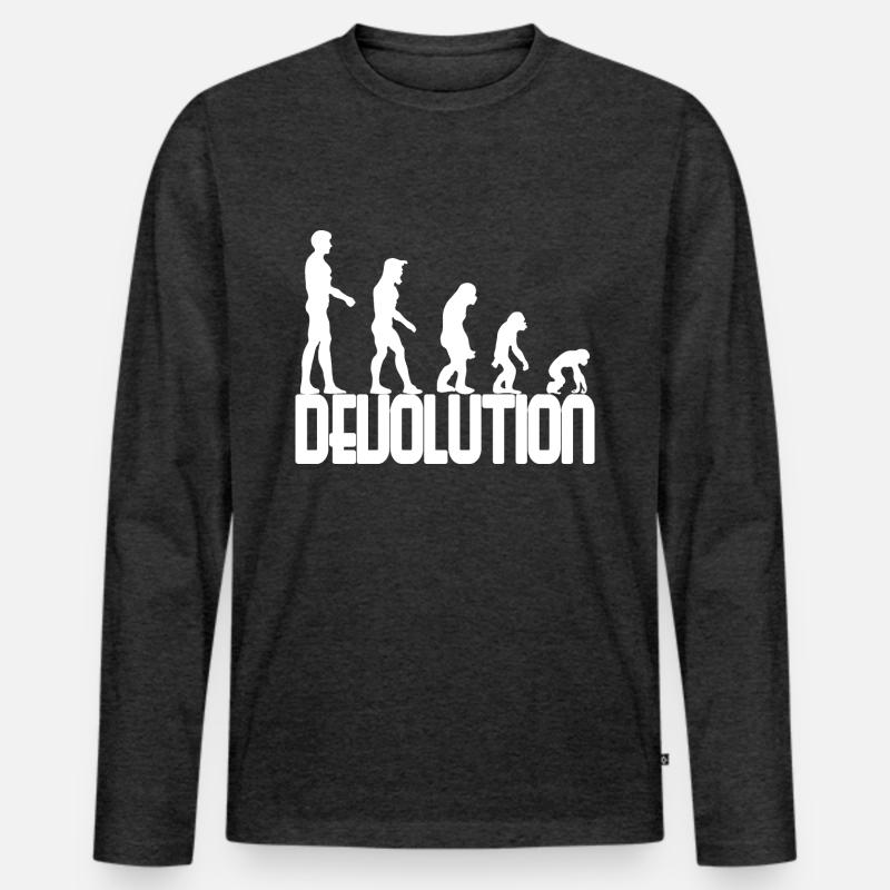 Devolution Evolution schlichtes Design Männer Premium Bio Langarmshirt