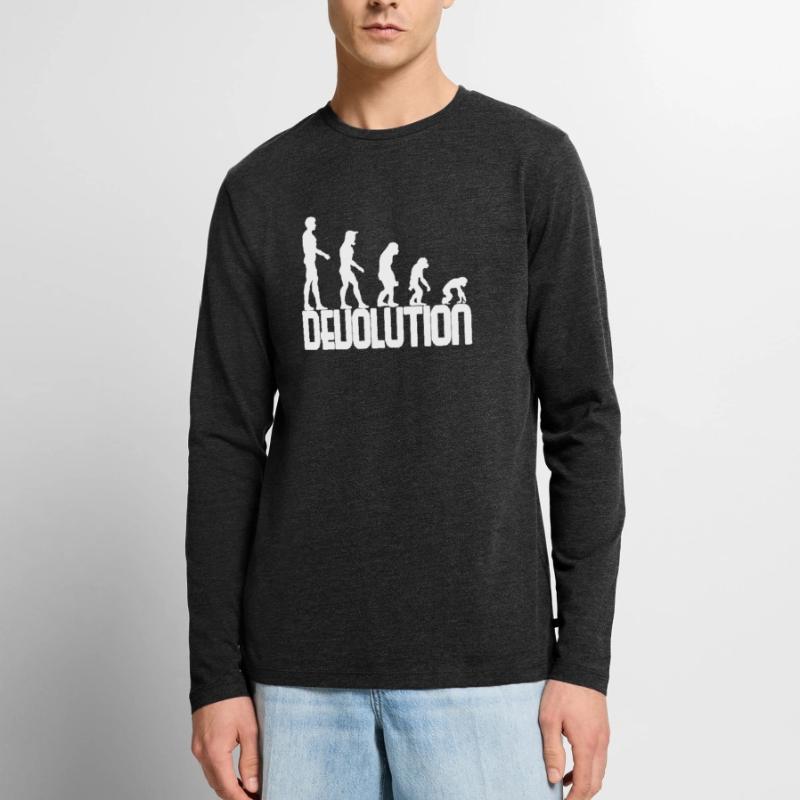 Conception simple de Devolution Evolution T-shirt manches longues Premium bio Homme