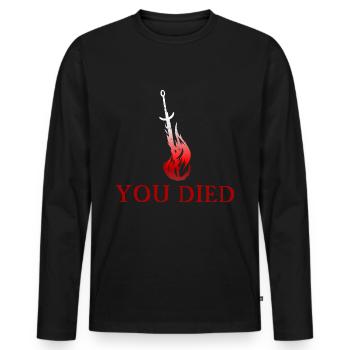 You Died Souls - Men's Premium Organic Long Sleeve Shirt - black - Front - Nico (187cm)