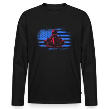 Kart Racing USA Go Karts Garçons Hommes Go-Kart - T-shirt manches longues Premium bio Homme - noir - Devant - Nico (187cm)