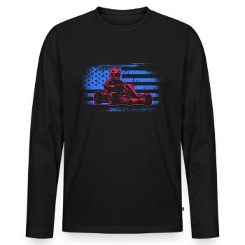 Kart Racing USA Go Karts Hommes Garçons Go-Kart - T-shirt manches longues Premium bio Homme - noir - Devant - Nico (187cm)