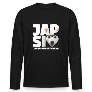 Spitz Japonais NASSU I - T-shirt manches longues Premium bio Homme - noir - Devant - Nico (187cm)