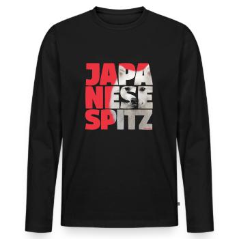 Japanese Spitz NASSU II - Men's Premium Organic Long Sleeve Shirt - black - Front - Nico (187cm)