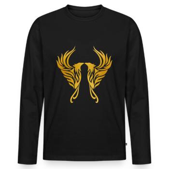 phéniex - T-shirt manches longues Premium bio Homme - noir - Devant - Nico (187cm)