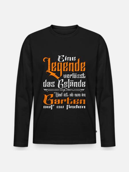Gärtner in Rente - Männer Premium Bio Langarmshirt - Schwarz