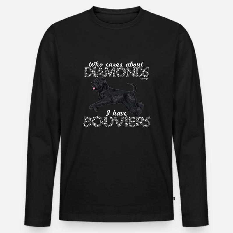 Bouvier Diamonds - Männer Premium Bio Langarmshirt - Schwarz