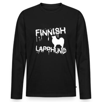 Drip Lapphund - Men's Premium Organic Long Sleeve Shirt - black - Front - Nico (187cm)