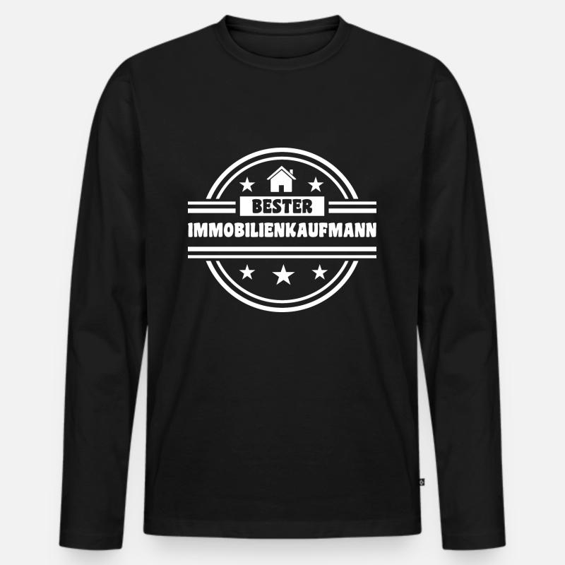 Spruch Immobilienkaufmann Makler - Männer Premium Bio Langarmshirt - Schwarz