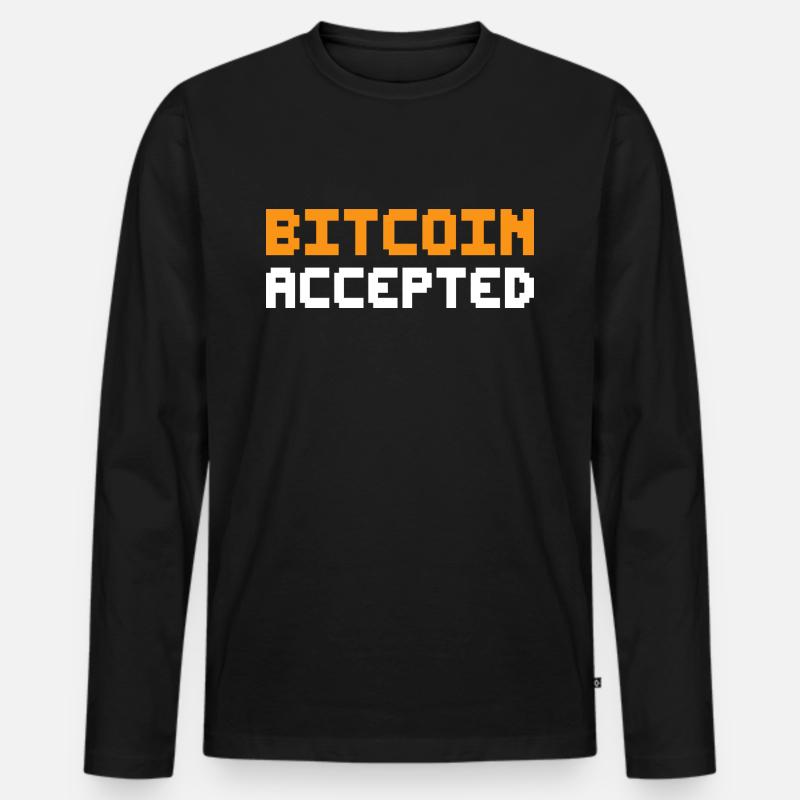 Bitcoin Accepted - Männer Premium Bio Langarmshirt - Schwarz