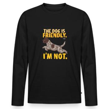 lagottofriendly - T-shirt manches longues Premium bio Homme - noir - Devant - Nico (187cm)