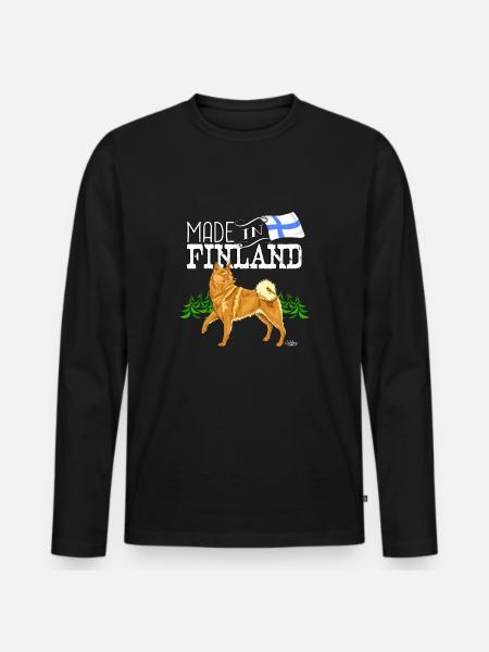 Finnisches Spitzohr Made2 - Männer Premium Bio Langarmshirt - Schwarz
