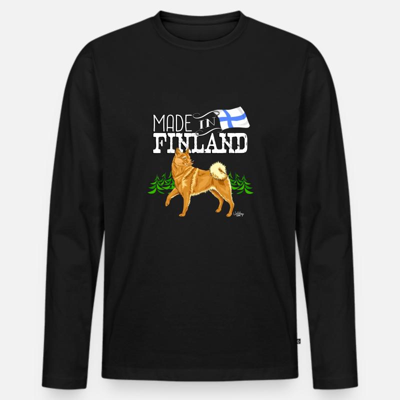 Finnisches Spitzohr Made2 - Männer Premium Bio Langarmshirt - Schwarz