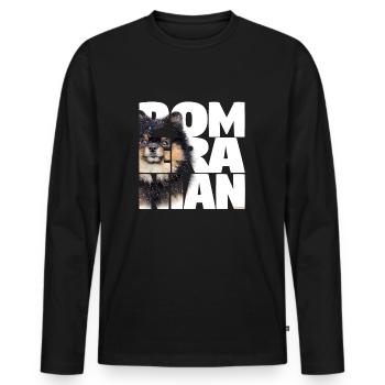 NASSU Pomeranian 01 - T-shirt manches longues Premium bio Homme - noir - Devant - Nico (187cm)