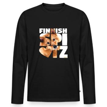 NASSU Finnish Spitz 01 - Men's Premium Organic Long Sleeve Shirt - black - Front - Nico (187cm)