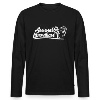 Libération Animale - T-shirt manches longues Premium bio Homme - noir - Devant - Nico (187cm)