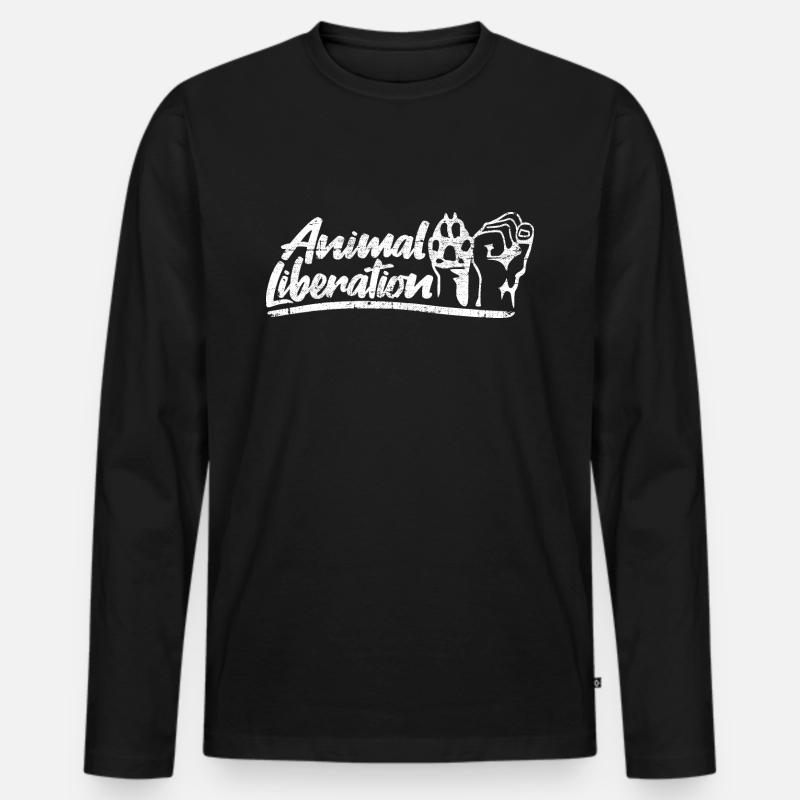 Animal Liberation - Männer Premium Bio Langarmshirt - Schwarz